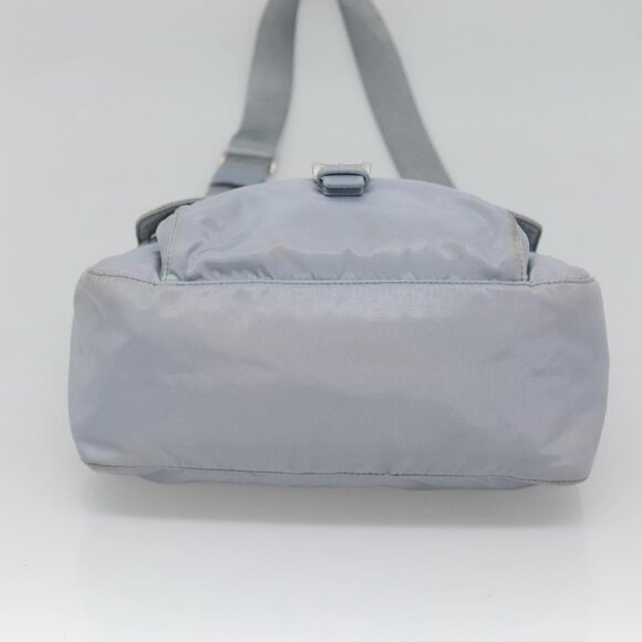 PRADA Shoulder Bag Nylon Light Blue Silver Auth - Picture 7 of 16